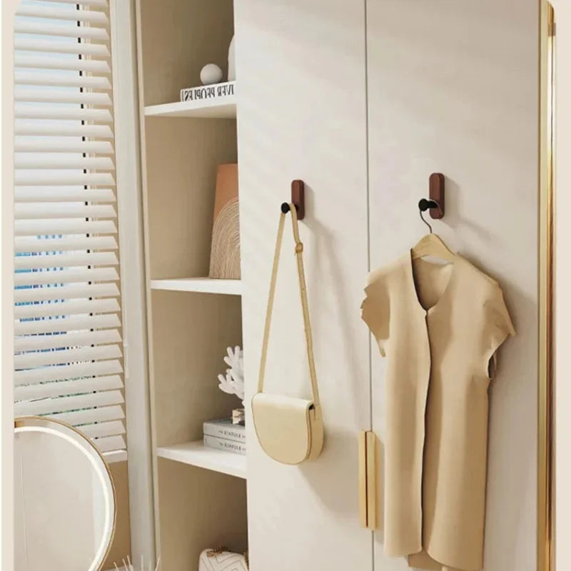 Mounted Walnut Wood Wall Hooks